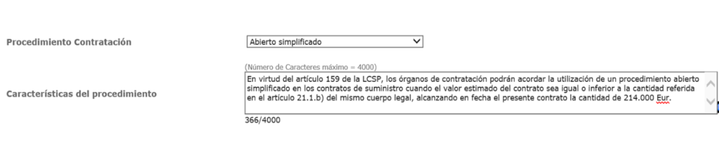 Procedimiento contratación